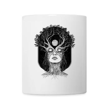 Boho Baum Frau Gaea Abstrakt Grafik Mystisch - Tasse - Weiß - Vorne