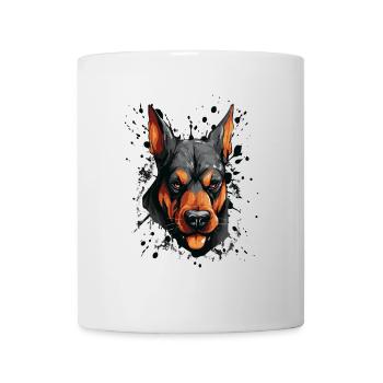 Doberman Head Dog Portrait Motivation Animal - Mug - white - Front