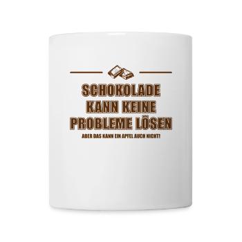 Schokolade kann keine Probleme lösen - Tasse - Weiß - Vorne