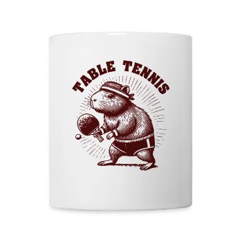 Capybara Joueur de Tennis de Table Vintage Look Rétro - Mug blanc - blanc - Devant
