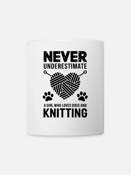 Stricken Spruch Hunde Lustiges Stricken Geschenk - Tasse - Weiß
