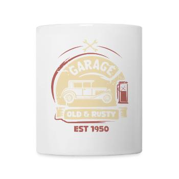 Vintage Rétro Love Classic dans le logo du garage Blood - Mug blanc - blanc - Devant