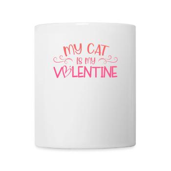 Mon chat est mon Valentin - Mug blanc - blanc - Devant