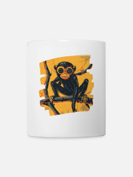 Spinnenaffe Retro - Tasse - Weiß