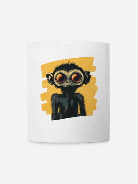 Spinnenaffe Retro - Tasse - Weiß