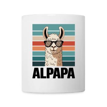 Papa Alpaga Papa Drôle Lama Cadeau de Fête des Pères - Mug blanc - blanc - Devant