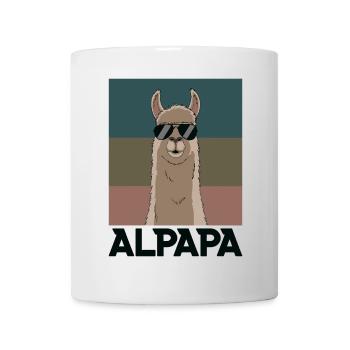 Papa Alpaga Papa Drôle Lama Cadeau de Fête des Pères - Mug blanc - blanc - Devant