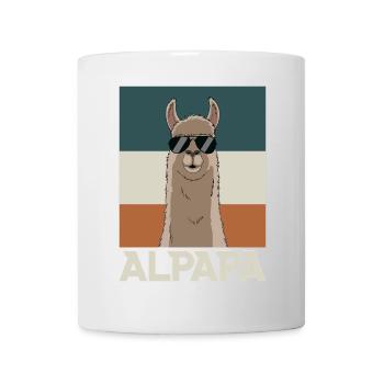 Papa Alpaga Papa Drôle Lama Cadeau de Fête des Pères - Mug blanc - blanc - Devant
