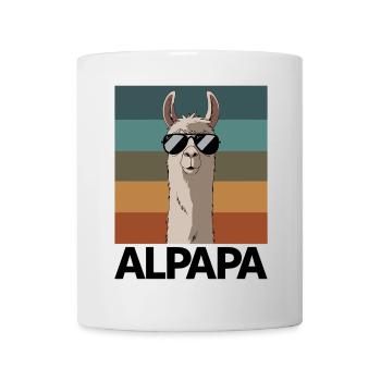 Papa Alpaga Papa Drôle Lama Cadeau de Fête des Pères - Mug blanc - blanc - Devant