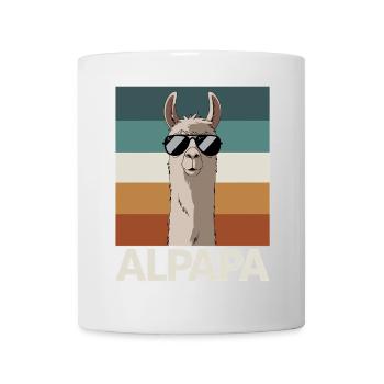 Papa Alpaga Papa Drôle Lama Cadeau de Fête des Pères - Mug blanc - blanc - Devant