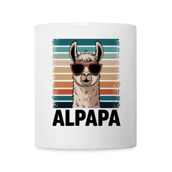 Papa Alpaga Papa Drôle Lama Cadeau de Fête des Pères - Mug blanc - blanc - Devant
