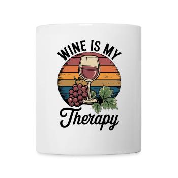 Wine Is My Therapy Wine Glass Outfit for - Mug - white - Front