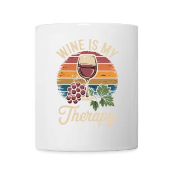 Wine Is My Therapy Wine Glass Outfit for - Mug - white - Front