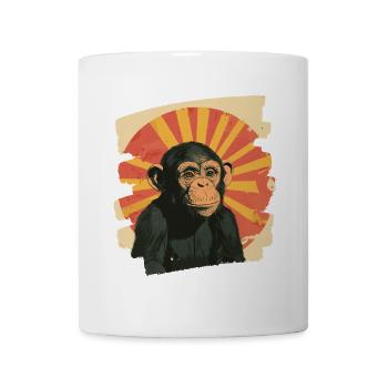 Singe Rétro - Mug blanc - blanc - Devant