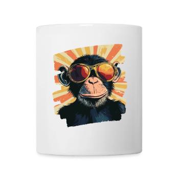 Singe Rétro - Mug blanc - blanc - Devant