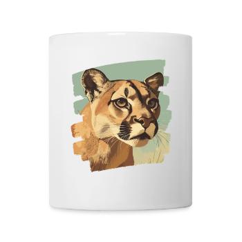 Lion de montagne Rétro - Mug blanc - blanc - Devant