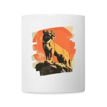 Lion de montagne Rétro - Mug blanc - blanc - Devant