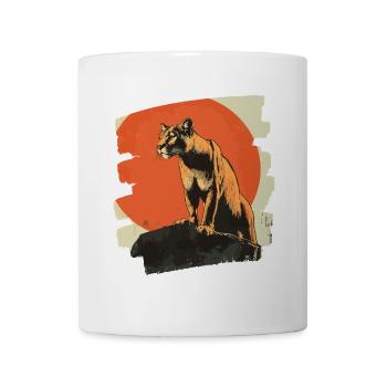 Lion de montagne Rétro - Mug blanc - blanc - Devant