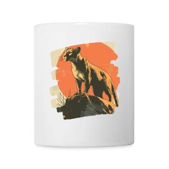 Lion de montagne Rétro - Mug blanc - blanc - Devant