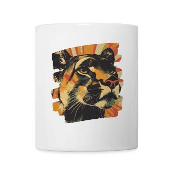 Lion de montagne Rétro - Mug blanc - blanc - Devant