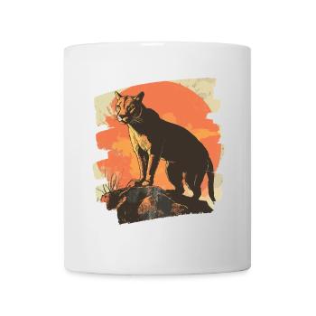 Lion de montagne Rétro - Mug blanc - blanc - Devant