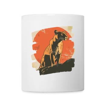 Lion de montagne Rétro - Mug blanc - blanc - Devant