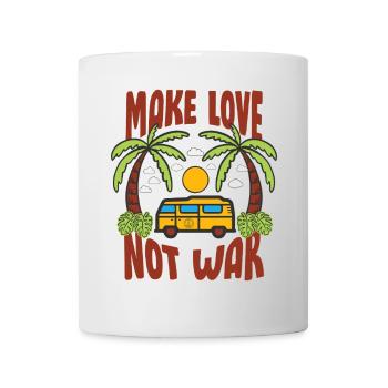 Make Love Not War Flower Power Hippie - Mug - white - Front