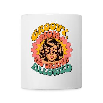 Chemise Groovy Mom | Design rétro sans drame - Mug blanc - blanc - Devant