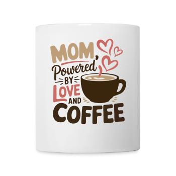 Mom Powered by Love and Coffee | Funny Shirt - Mug - white - Front