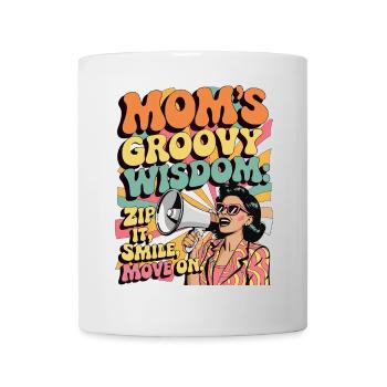 Mamas groovige Weisheit Lustiges Retro-Geschenk - Tasse - Weiß - Vorne