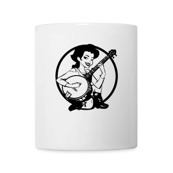 Look de bande dessinée de joueur de banjo - Mug blanc - blanc - Devant