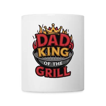 Papa König des Grills BBQ Lustiges Geschenk - Tasse - Weiß - Vorne