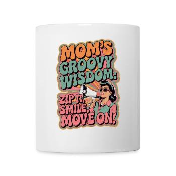 Mamas groovige Weisheit Lustiges Retro-Geschenk - Tasse - Weiß - Vorne