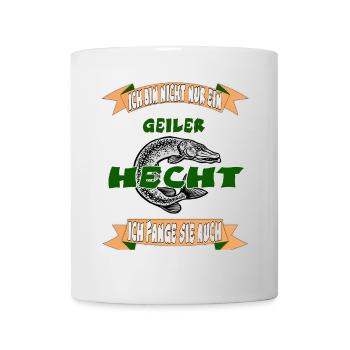 Hecht Angler Mann Cool Lustig Spruch Fisch Angel - Tasse - Weiß - Vorne
