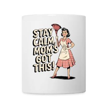 Bleib ruhig Mama Hat Dieses Retro Lustig - Tasse - Weiß - Vorne