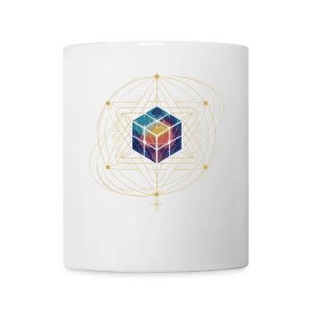 Metatron's Cube Sacred Geometry Cosmic Art - Mug - white - Front