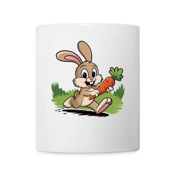 Quick bunny with carrot - Mug - white - Front