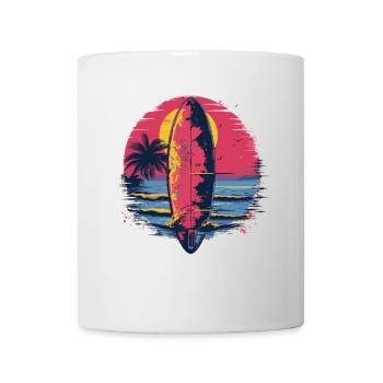 Planche de surf Synthwave - Mug blanc - blanc - Devant