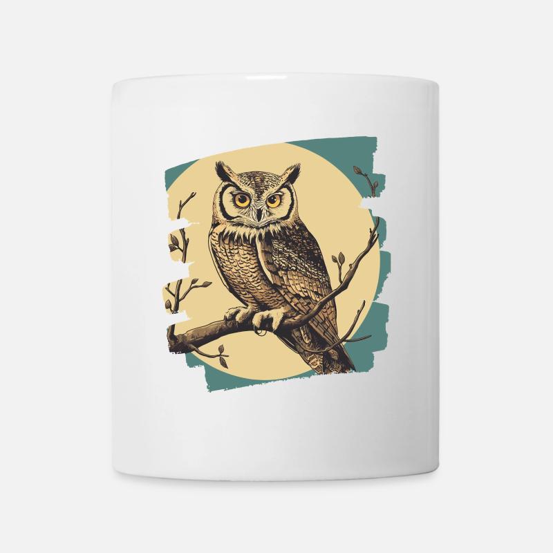 Eule Retro - Tasse - Weiß