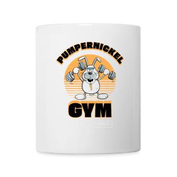 Pumpernickel Krafttraining Hase Fitness Spruch - Tasse - Weiß - Vorne