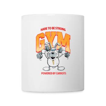 Hare To be Strong Krafttraining Hase Spruch - Tasse - Weiß - Vorne