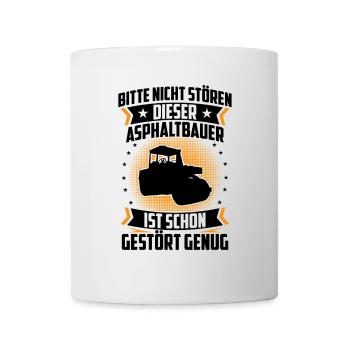 Asphalt builder is disrupted enough road construction - Mug - white - Front