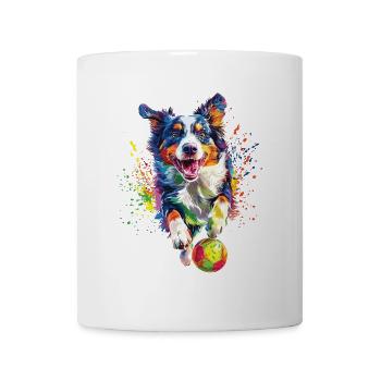 Australischer Schäferhund - Tasse - Weiß - Vorne