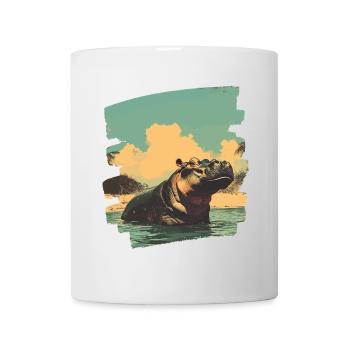 Nilpferd Retro - Tasse - Weiß - Vorne