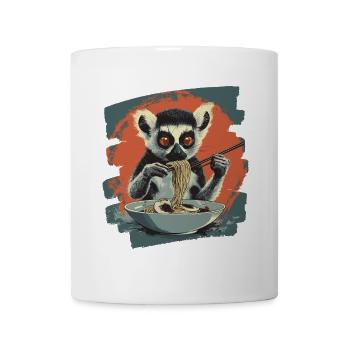 Lemur Ramen Retro - Tasse - Weiß - Vorne