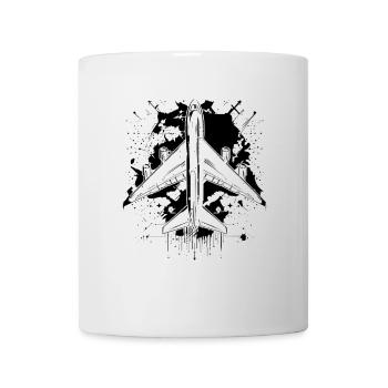 Dessin d’avion - Mug blanc - blanc - Devant