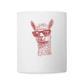 Cooles Lama Mit Sonnenbrille Lustiges Tier - Tasse - Weiß - Vorne