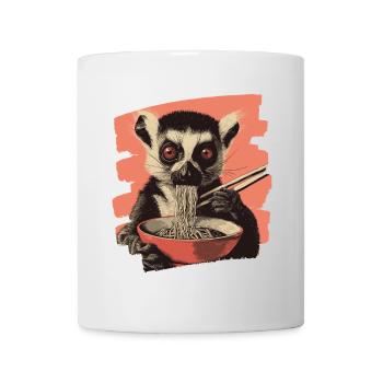 Lemur Ramen Retro - Tasse - Weiß - Vorne