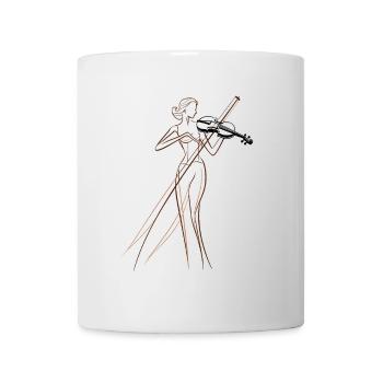 Violinist Drawing - Mug - white - Front