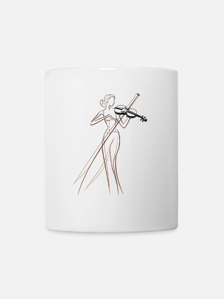 Violinistin Zeichnung - Tasse - Weiß